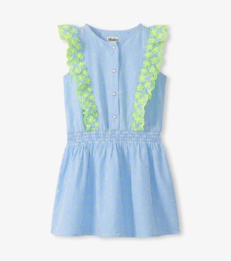 Hatley Blue Neon Dot Ruffle Dress