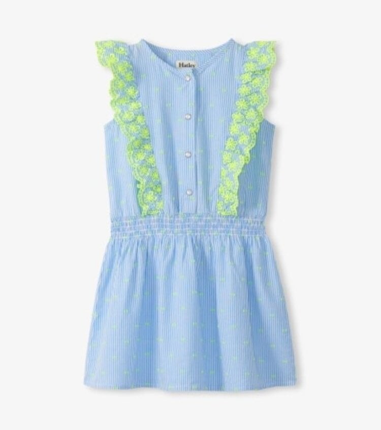 Hatley Blue Neon Dot Ruffle Dress