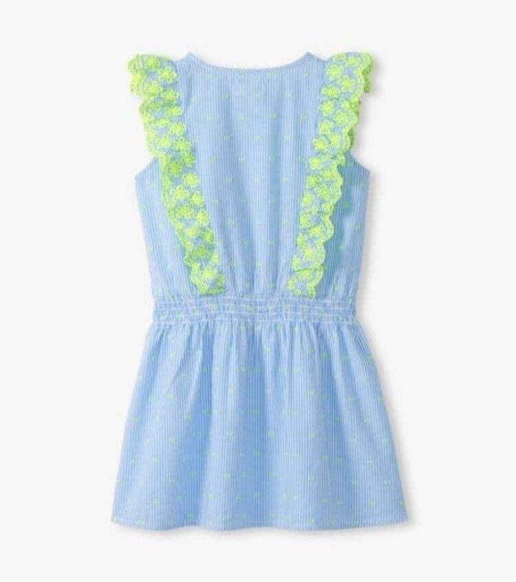 Hatley Blue Neon Dot Ruffle Dress