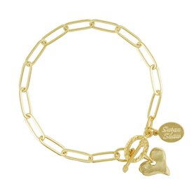 Susan Shaw Heart Paperclip Bracelet