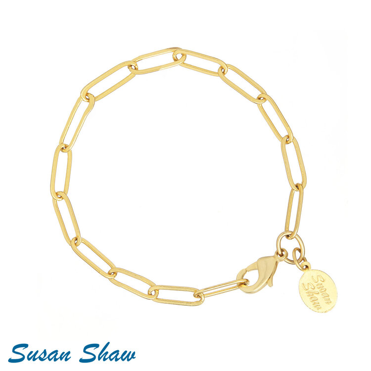 Susan Shaw Gold Paperclip Bracelet