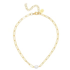 Susan Shaw Penny Pearl Paperchain Necklace