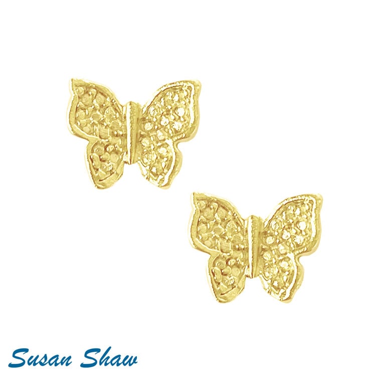 Susan Shaw Gold Stud Earrings