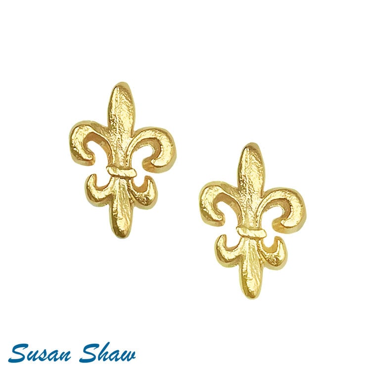 Susan Shaw Gold Stud Earrings