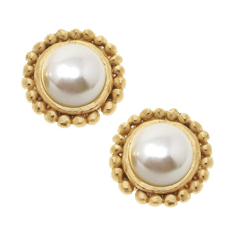 Susan Shaw Dotted Pearl Studs