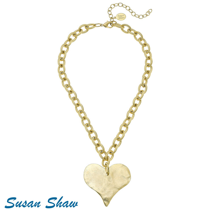 Susan Shaw Gold Heart Necklace