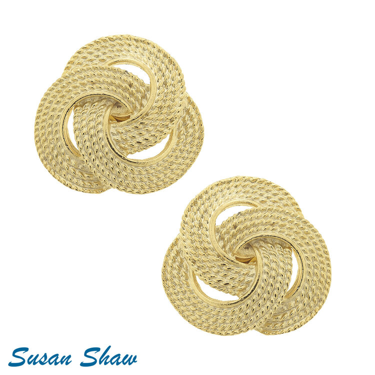 Susan Shaw Gold Love Knot Earrings