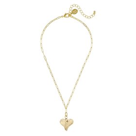 Susan Shaw Heart Paperclip Necklace