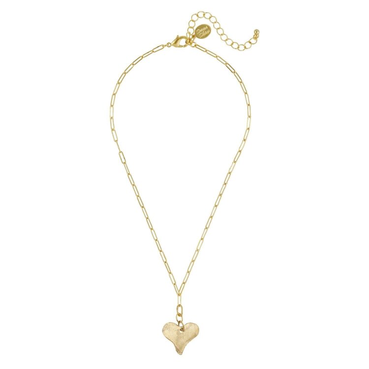 Susan Shaw Heart Paperclip Necklace