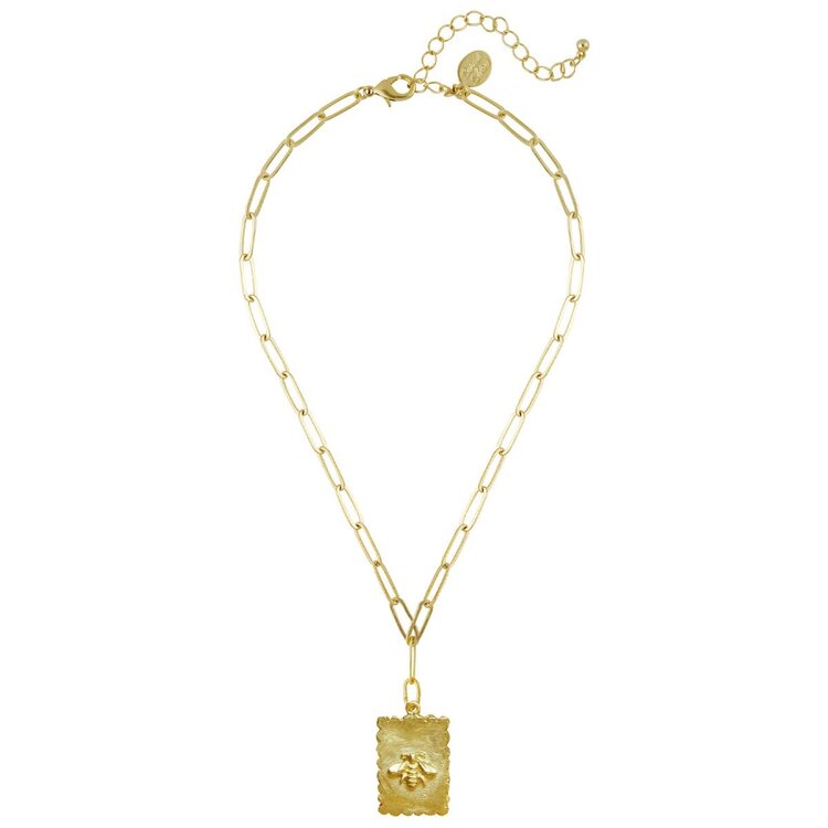 Susan Shaw Gold Bee Paperclip Necklace