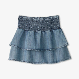 Hatley Blue Tencel Smocked Skirt
