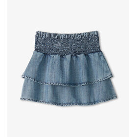Hatley Blue Tencel Smocked Skirt