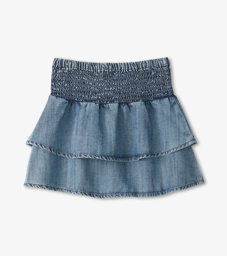 Hatley Blue Tencel Smocked Skirt