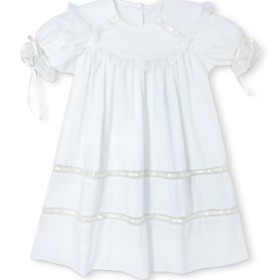 Set Fashions BLESSINGS WHITE BATISTE WITH ECRU LACE AND RIBBON