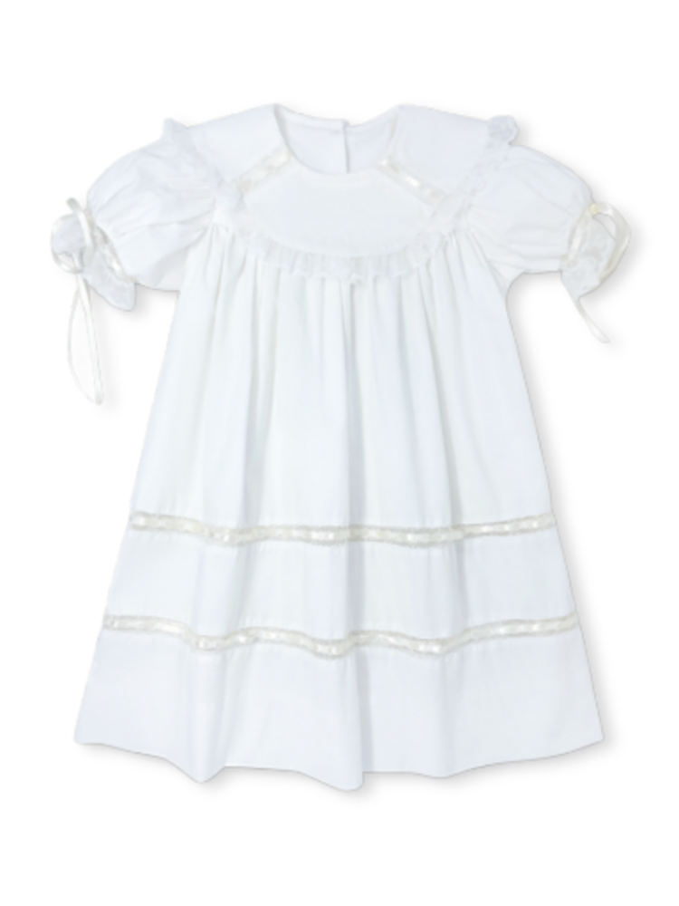 Set Fashions BLESSINGS WHITE BATISTE WITH ECRU LACE AND RIBBON