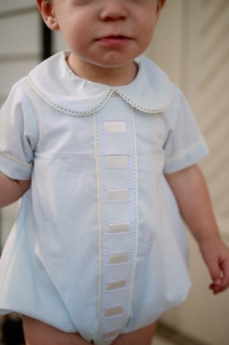 Set Fashions BLESSINGS BLUE BATISTE WITH ECRU RIBBON