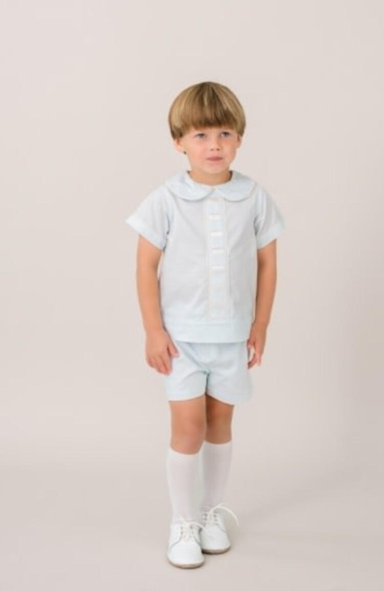 Set Fashions BLESSINGS BLUE BATISTE WITH ECRU RIBBON