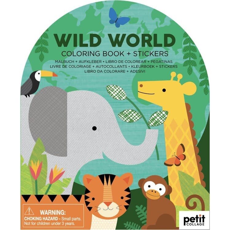 Wild World Coloring Book w/Stickers