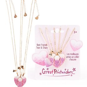 Great Pretenders Besties Era Tear and Share Necklaces, 3pc
