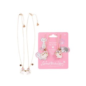 Great Pretenders Smitten Kitten Tear & Share Necklaces, 2pc