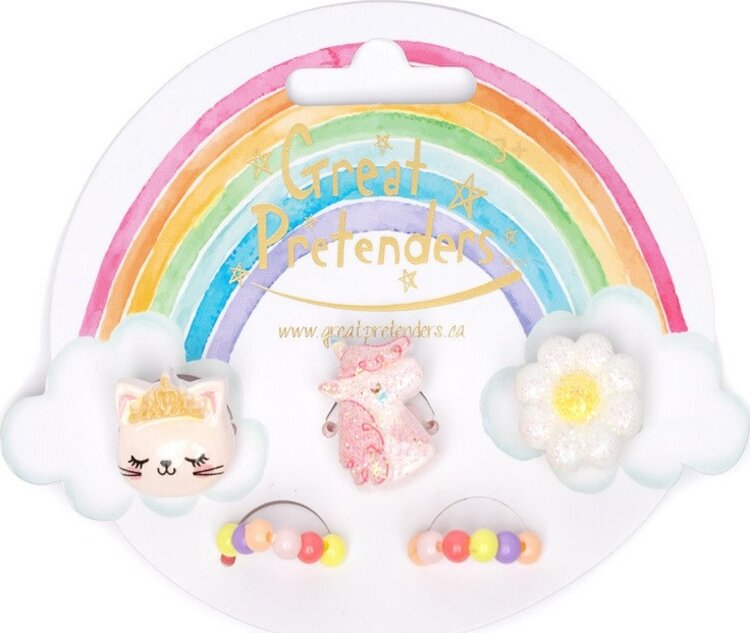 Great Pretenders Kitty/Unicorn Elastic Ring Set