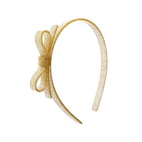 Lilies & Roses Thin Bow Headband - Gold