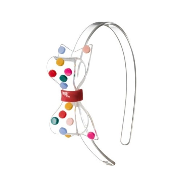 Lilies & Roses Rainbow Dots Bow Headband