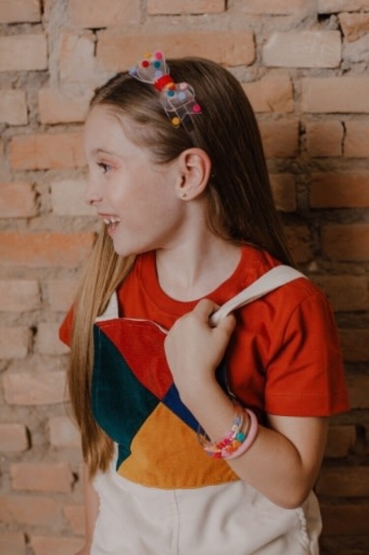 Lilies & Roses Rainbow Dots Bow Headband