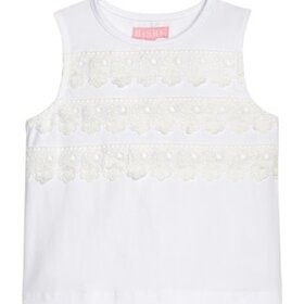 Bisby White Eyelet Stripe Tank