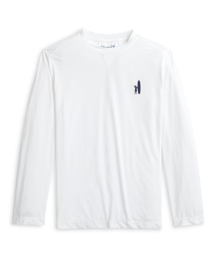 Johnnie-O White Basin Logo Rash Guard