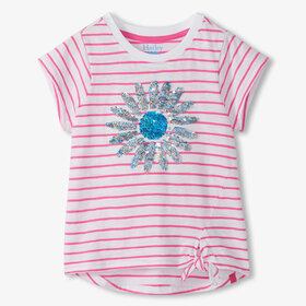Hatley Radiant Flower Striped Tie Front tee