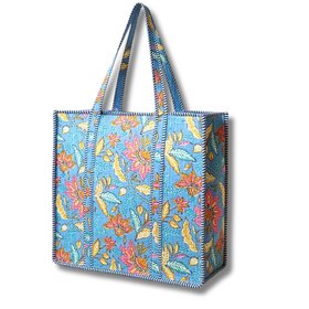 Large Quilted Tote Bag Floral