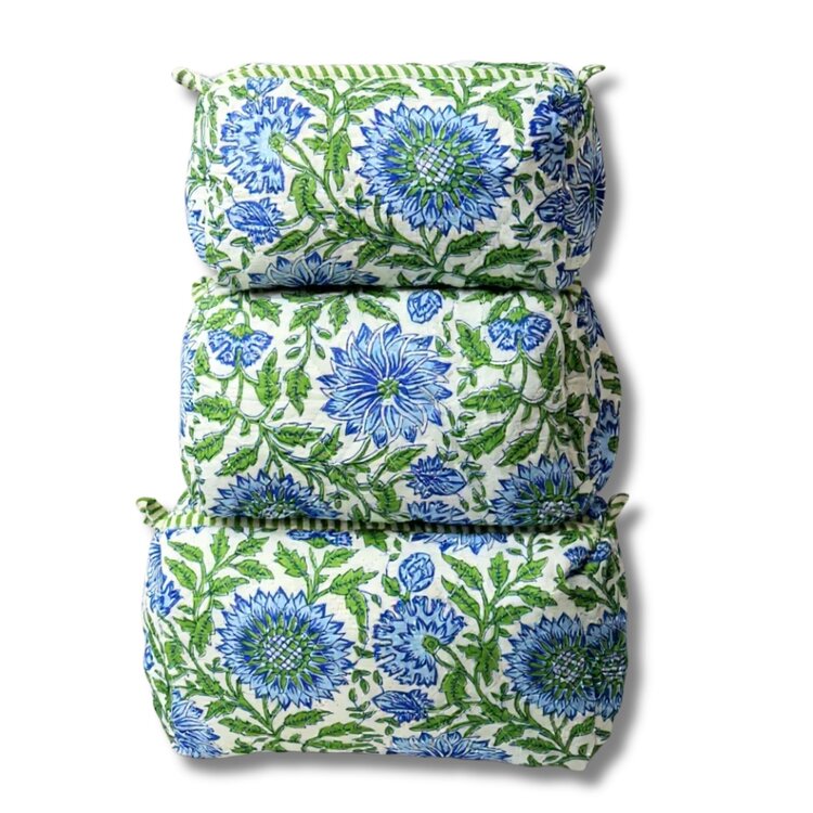 3 Piece Set Quilted Tote Bag Floral