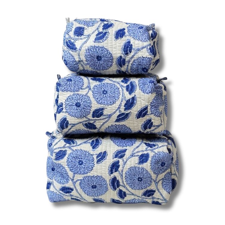 3 Piece Set Quilted Tote Bag Floral