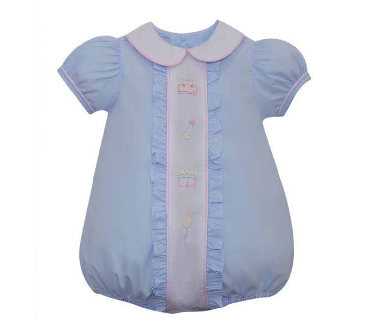 Remember Nguyen Blue Birthday Ruffle Girl Bubble