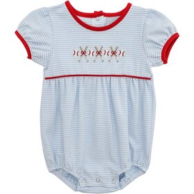 Itsy Bitsy Girl Blue Stripe Baseball Bubble