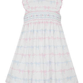 Petit Bebe Pink & Blue Bows Dress