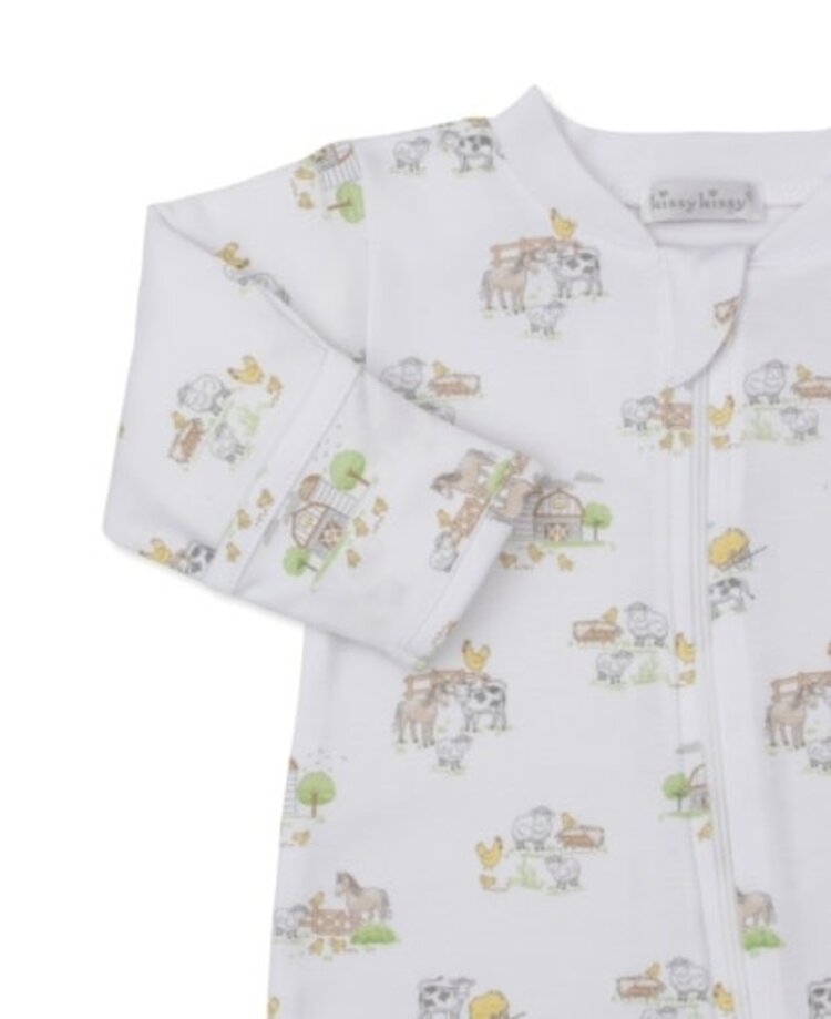 Kissy Kissy Fun on the Farm Zip Footie