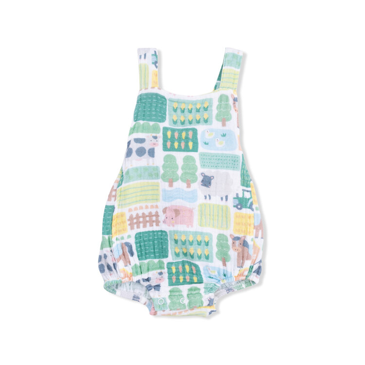 Angel Dear Patchwork Farm Sunsuit