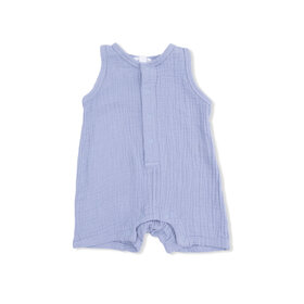 Angel Dear Blue Blizzard Muslin Shortie Romper