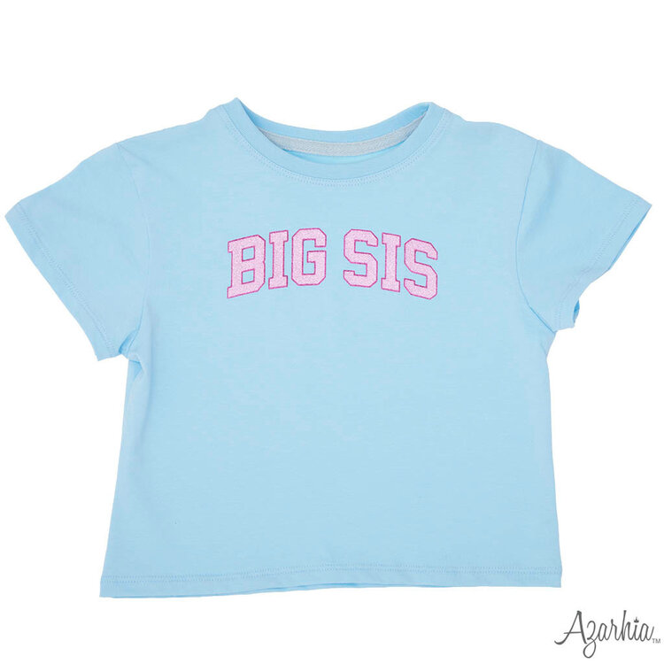 Azarhia Big Sis Glitter Blue Boxy T-Shirt