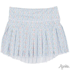 Azarhia Grand Blue Flowers Mini Pleat Skirt