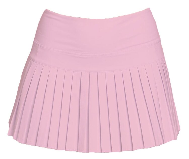 Azarhia Solid Pink Mini Pleated Skort