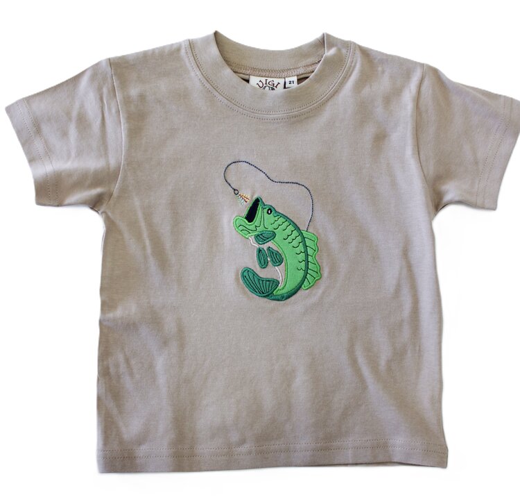 Luigi Kids Green Trout with Fishing Line Shirt