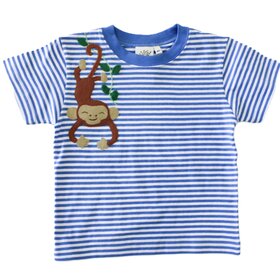 Luigi Kids Blue Stripe Monkey Shirt
