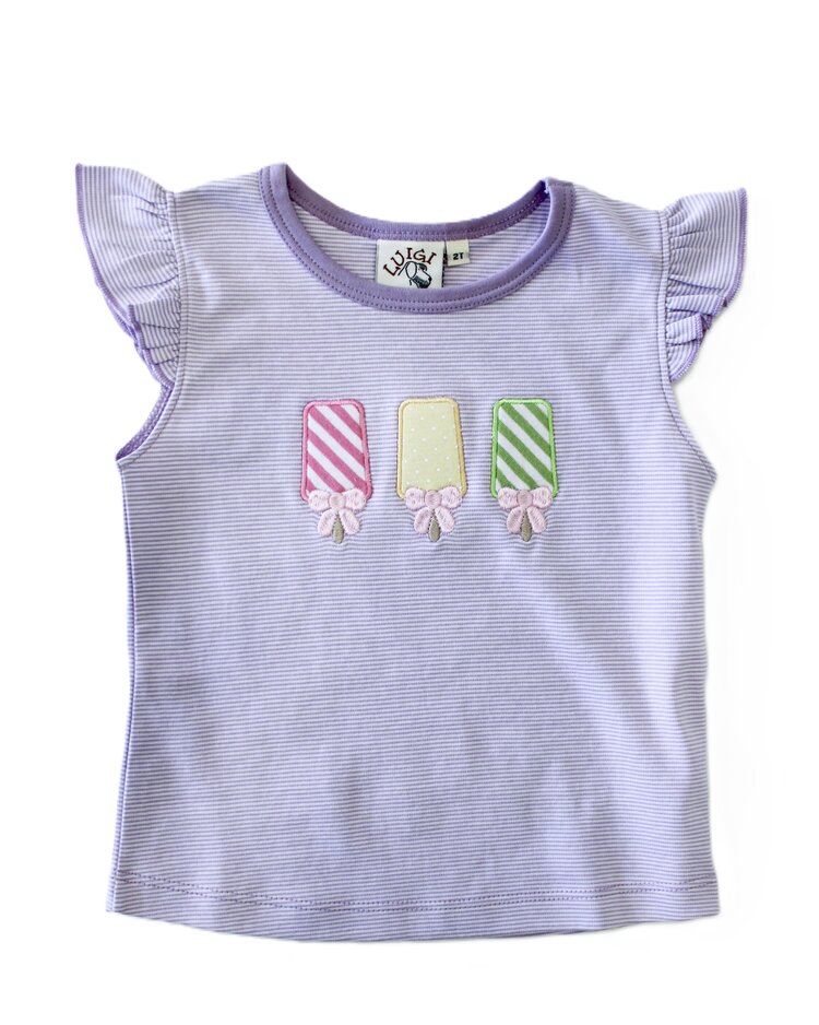 Luigi Kids Purple Popsicle Flutter Sleeve Top