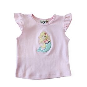 Luigi Kids Pink Mermaid Flutter Sleeve Top
