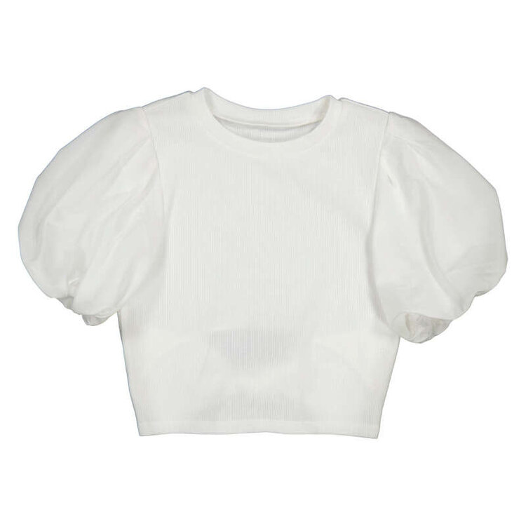 Mayoral Cream Puff Sleeve Shirt