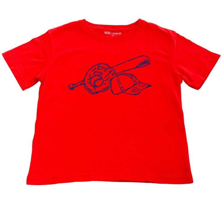 Mustard & Ketchup Red/Navy Baseball T-Shirt