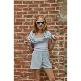 Theme Wes Pastel Blue Waffle Short